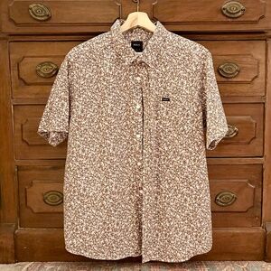 RVCA Micro Garden Printed Short-Sleeve Woven Shirt - Men’s Medium Regular Fit